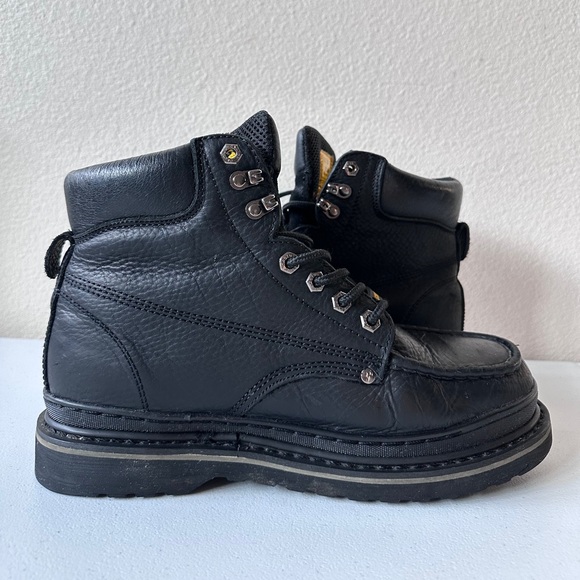 MEN'S CACTUS BLACK STEEL TOE OIL & SLIP RESISTANT WORK BOOT SIZE 10 - Picture 7 of 15